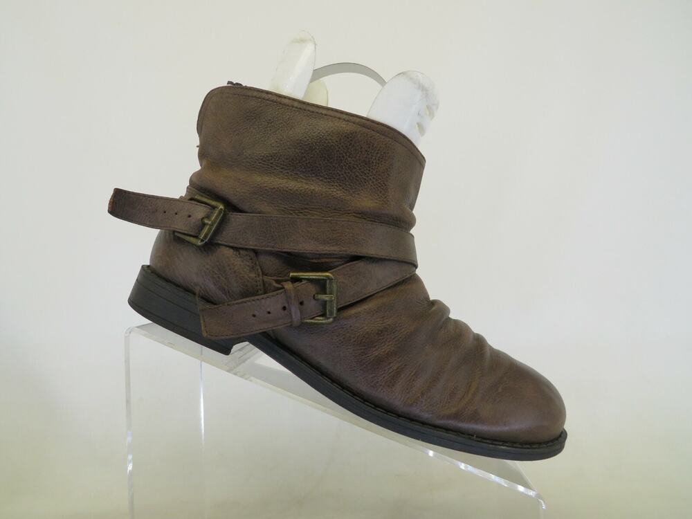 NINE WEST Womens Brown Leather Ankle Fashion Boots Booties Size 9 M